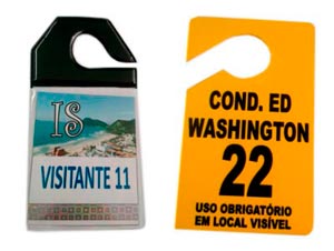 acessórios para condomínio - Crachá Veicular em PVC - 1